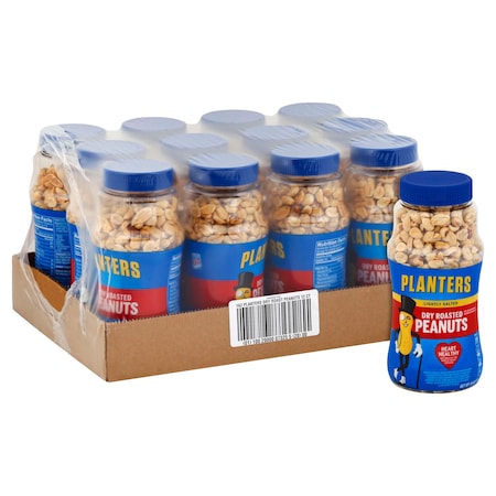 Planters Planters Dry Roasted Lightly Salted Peanut 1lbs Jar, PK12 10029000076508